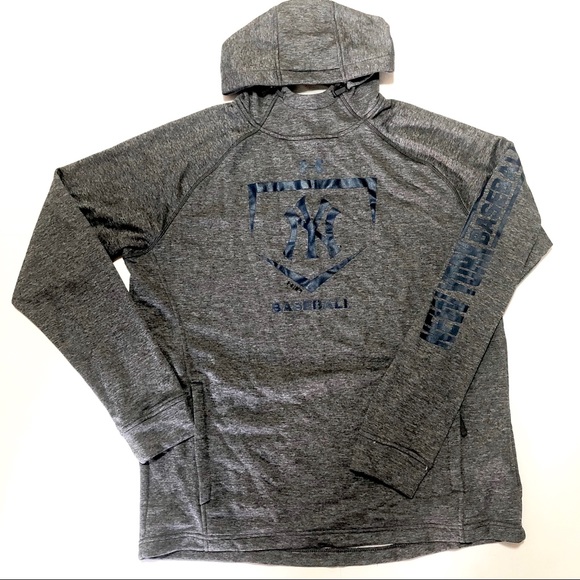 NEW! Under Armour Yankees Performance Hoodie Grey - Picture 1 of 8